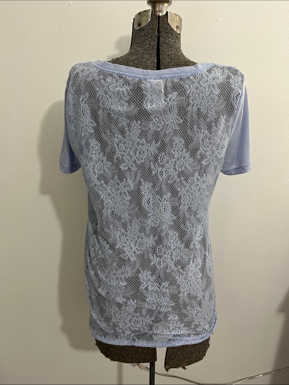 PINK Victoria's Secret Light Blue V-Neck Logo Tee - Picture 3 of 5